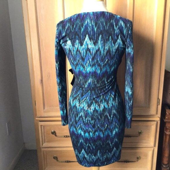 Cache Chevron Knit Faux Wrap Dress Size 0 - Picture 3 of 6